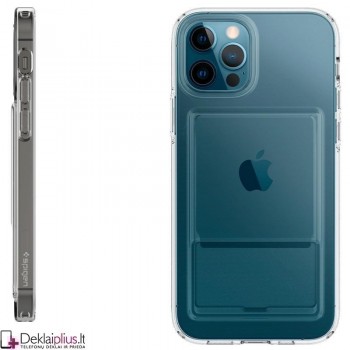 Spigen Crystal Slot dėklas su skyreliu - permatomas (telefonams Iphone 12 Pro Max) Spigen Crystal Slot dėklas su skyreliu - permatomas (telefonams Iphone 12 Pro Max)